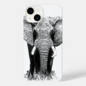 Zwart-witachtig olifant Case-Mate iPhone case (Achterkant)