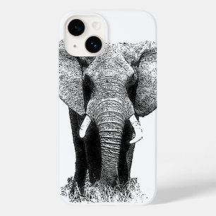 Zwart-witachtig olifant Case-Mate iPhone 14 hoesje