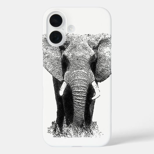 Zwart-witachtig olifant Case-Mate iPhone case (Achterkant)