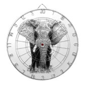 Zwart-witachtig olifant dartbord (Voorkant)