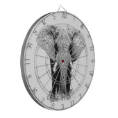 Zwart-witachtig olifant dartbord (Voorkant Links)