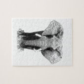 Zwart-witachtig olifant legpuzzel (Horizontaal)