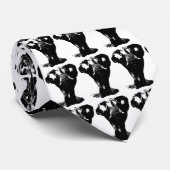 Zwart-witachtige Pop Stropdas (Opgerold)