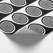 Zwart-witachtige spiraal cadeaupapier (Hoek)