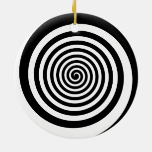 Zwart-witachtige spiraal keramisch ornament