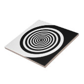 Zwart-witachtige spiraal tegeltje (Zijkant)