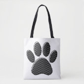 Zwart-witafdrukken met puppy Paw in striped vorm Draagtas (Voorkant)