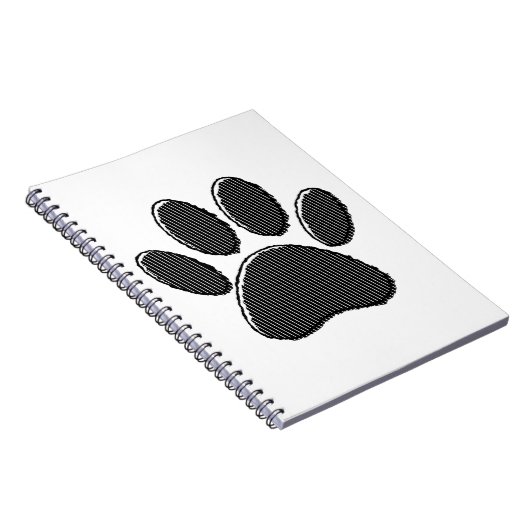 Zwart-witafdrukken met puppy Paw in striped vorm Notitieboek (Rechterzijde)