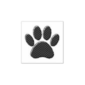 Zwart-witafdrukken met puppy Paw in striped vorm Rubberstempel (Afrduk)