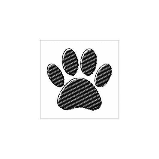 Zwart-witafdrukken met puppy Paw in striped vorm Rubberstempel (Afrduk)