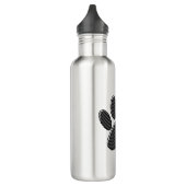 Zwart-witafdrukken met puppy Paw in striped vorm Waterfles (Links)