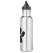 Zwart-witafdrukken met puppy Paw in striped vorm Waterfles (Rechts)