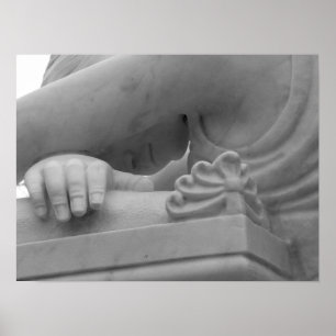 Zwart-witafdrukken "Mourning Angel" Poster