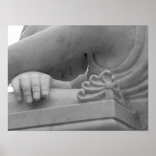 Zwart-witafdrukken "Mourning Angel" Poster (Voorkant)