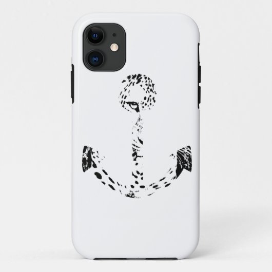 Zwart-witanker leopard-oogbekleding Case-Mate iPhone case (Achterkant)