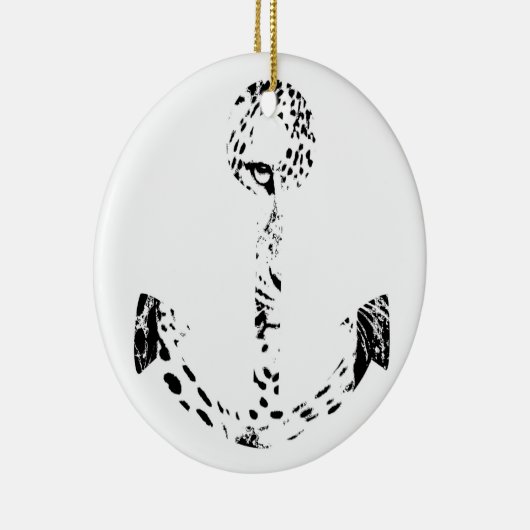 Zwart-witanker leopard-oogbekleding keramisch ornament (Rechts)