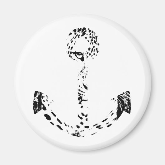 Zwart-witanker leopard-oogbekleding magneet (Voorkant)