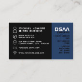 Zwart-witauto Logo, autorijschool, docent Visitekaartje (Achterkant)