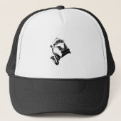 Zwart-witbadger Saxophone Trucker Pet (Voorkant)