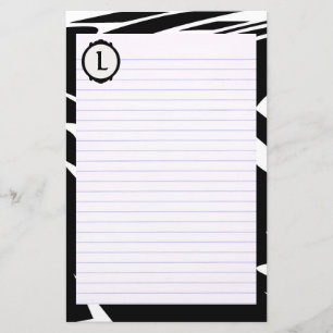 Zwart-witbankierwerk met monogram briefpapier