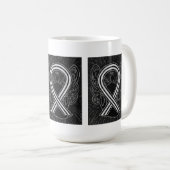 Zwart-witbewustzijn Ribbon Angel Art Mok (Voorkant rechts)