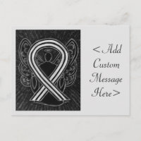 Zwart-witbewustzijn Ribbon Angel-Briefkaart