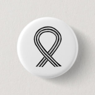 Zwart-witbewustzijn Ribbon Angel Buttonnen Ronde Button 3,2 Cm