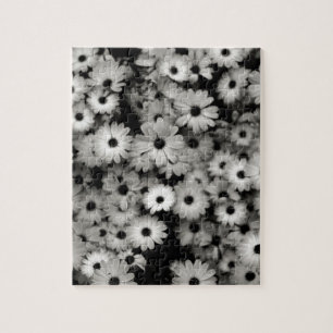 Zwart-witbloemen Legpuzzel