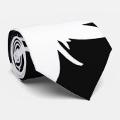 Zwart-witbloemen Stropdas (Opgerold)