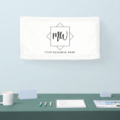 Zwart-witboek Logo Monogram - Promotie Spandoek (Beurs)