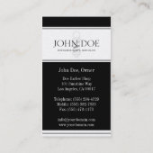 Zwart witboek met barber handpalm visitekaartje (Achterkant)