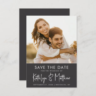 Zwart-witboek Moderne foto-bruiloft Save The Date