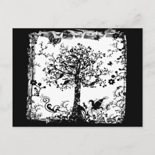 Zwart-witboomvlinder Silhouette Briefkaart