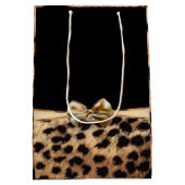 Zwart-witbord en goudblauw op luipaard Cheetah Die Medium Cadeauzakje (Achterkant)