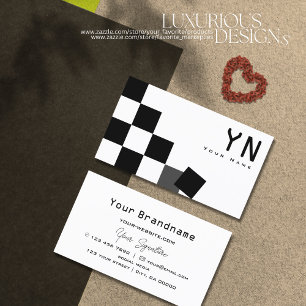 Zwart-witbord met Monogram Modern Visitekaartje