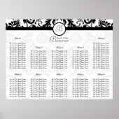 Zwart-witbord voor bruiloft tegen tabelnummer poster (Voorkant)