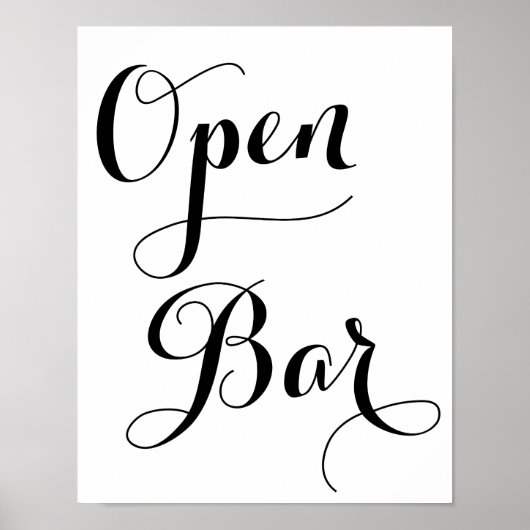 Zwart-witbordje met open balk poster (Voorkant)