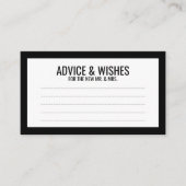 Zwart-witbruidsadvies en -wensen advieskaart (Voorkant)