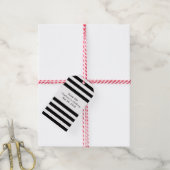 Zwart-witbruiloft Cadeaulabel (Met Touw)