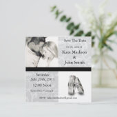 Zwart-witbruiloft "Save the Date" Save The Date (Staand voorkant)