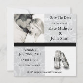Zwart-witbruiloft "Save the Date" Save The Date (Voorkant)