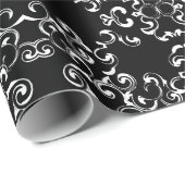 Zwart-witbruin gothisch huwelijk cadeaupapier (Rol Hoek)