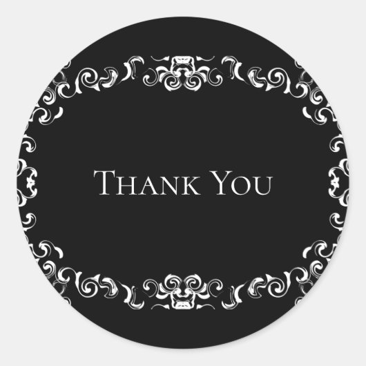 Zwart-witbruin gothisch huwelijk ronde sticker (Voorkant)