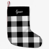 Zwart-witbuffels gepersonaliseerd kleine kerstsok (Voorkant)