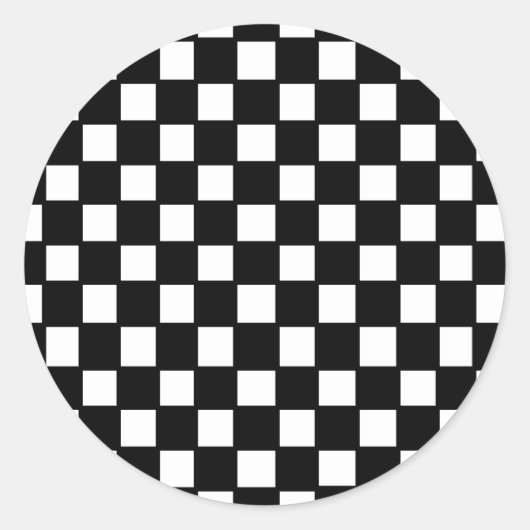 zwart-witchecker ronde sticker (Voorkant)