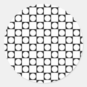 Zwart-witcheques en circulaires ronde sticker