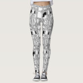 Zwart-witcircuit Leggings (Voorkant)