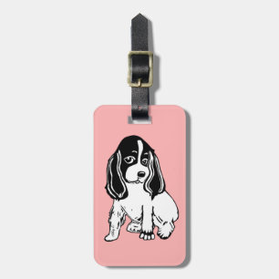 Zwart-witcoating Spaniel Roze Bagagelabel