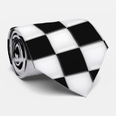 Zwart-witcontrolepatronen Stropdas (Opgerold)