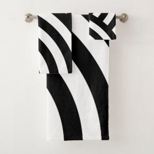 Zwart-witcurven Bad Handdoek